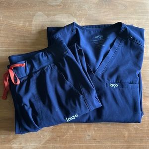 Lago one pocket scrub top and jogger set size medium